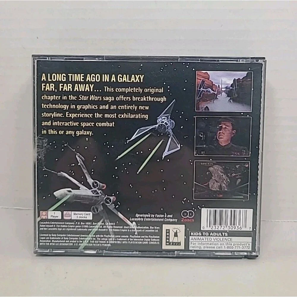 Vintage Sony Playstation 1 PS1 Star Wars Rebel Assault II CIB 1995